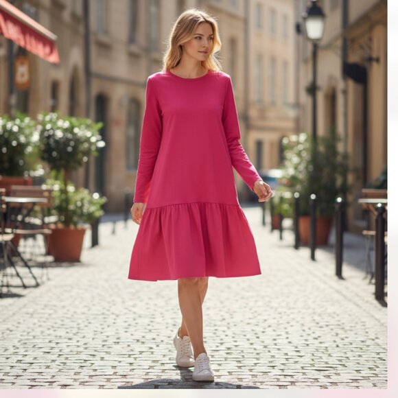 Zara Dresses & Skirts - NWT ZARA VOLUMINOUS  DRESS Pink Oversize  5580/462 Pink